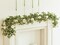 6.56ft Eucalyptus Garland with Flowers-8 White Roses, Artificial Fake Flowers Greenery Garland Floral Vines for Decoration Party Wedding Table Indoor Outdoor Backdrop Wall Decor(White)